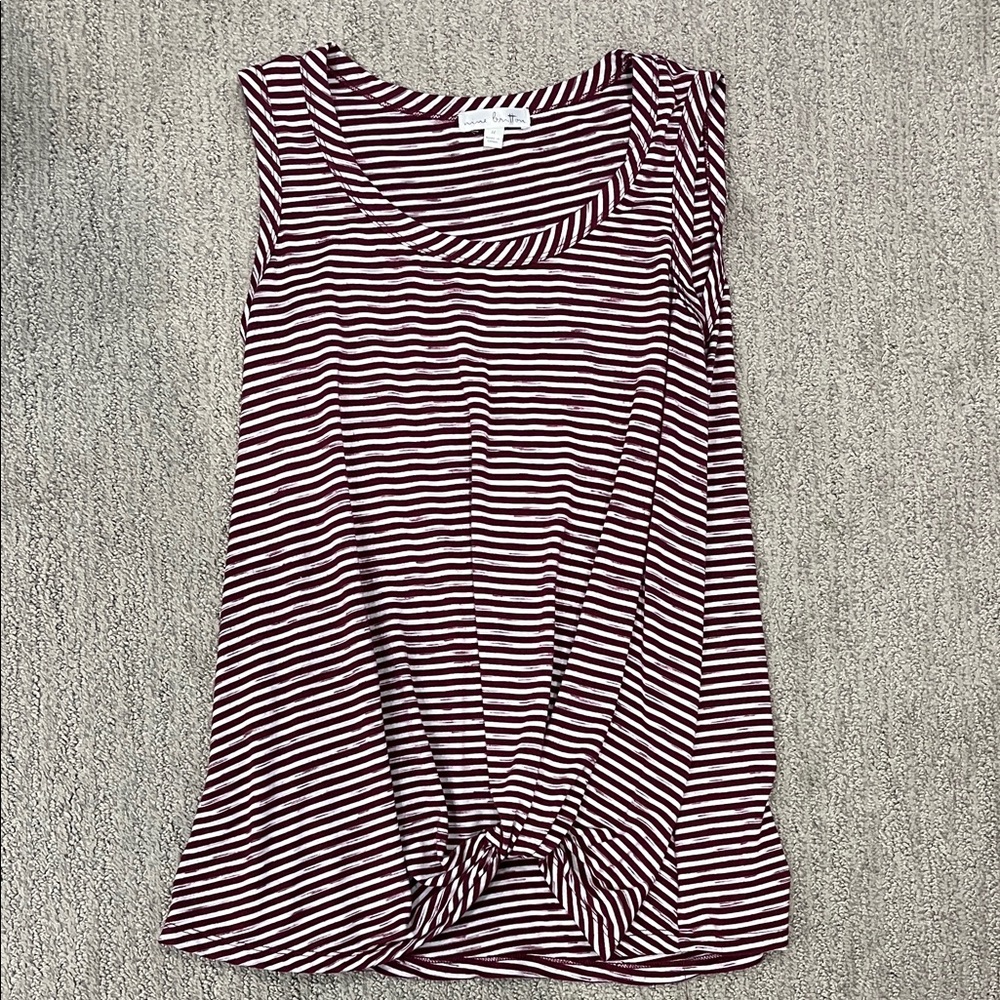 Nine Britton Maroon and White Striped Top